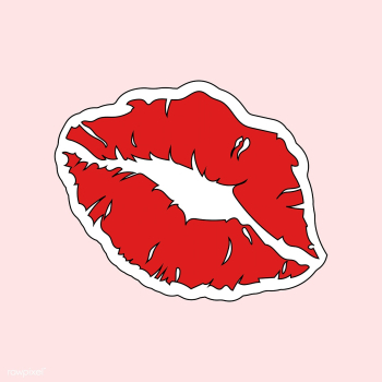 Red lipstick print sticker vector | Free stock vector - 487542 Red lipstick print sticker vector | Free stock vector - 487542