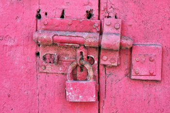 Red Metal Padlock Red Metal Padlock