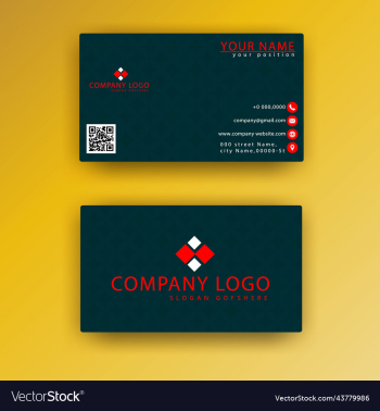 red modern abstract clean and simple business card