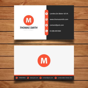 Red modern business card design