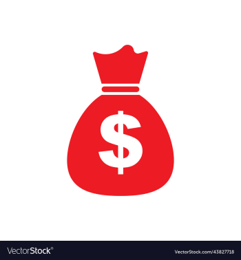 red money bag solid icon red money bag solid icon