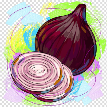 Red onion , Onion Cartoon Vegetable Illustration, Onions transparent background PNG clipart