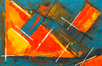 Red, Orange, And Blue Abstract Painting Red, Orange, And Blue Abstract Painting