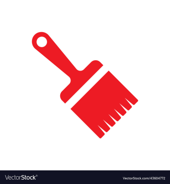 red paint brush solid icon