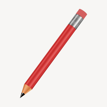 Red pencil clipart, stationery illustration | Free PSD - rawpixel