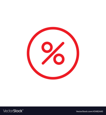red percentage line icon red percentage line icon