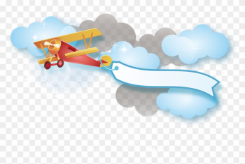 Red Plane Vector - Cartoon Airplane With Banner Png Red Plane Vector - Cartoon Airplane With Banner Png
