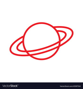red planet saturn line art icon red planet saturn line art icon