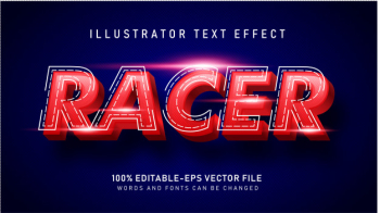 Red racer  text style effect Free Vector