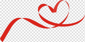 Red ribbon heart illustration, Heart Red ribbon Red ribbon, Red Ribbon transparent background PNG clipart