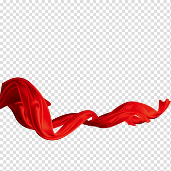 Red ribbon illustration, Silk , Red silk ribbon material transparent background PNG clipart