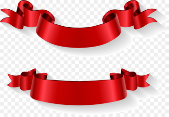 Red ribbon - Vector hand painted red banner Red ribbon - Vector hand painted red banner
