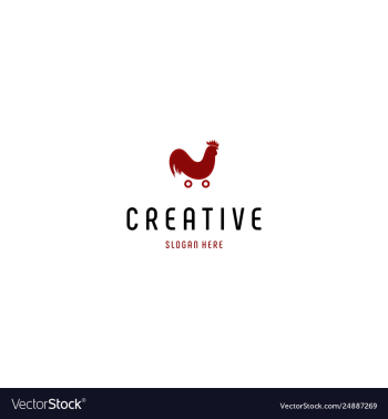 Red rooster shop retail creative business logo vector image Red rooster shop retail creative business logo vector image