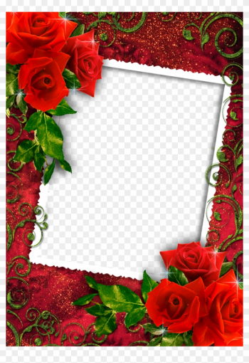 Red Rose Flower Frame - Frame Photo Love Png