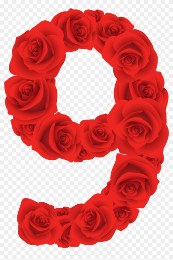 Red Roses Number Nine Png Clipart Image - Red Roses Number