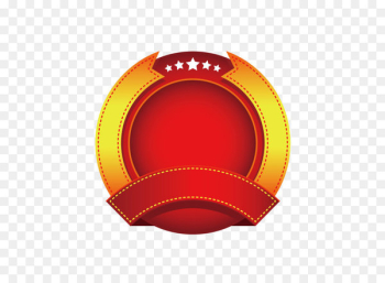 Red round business label 