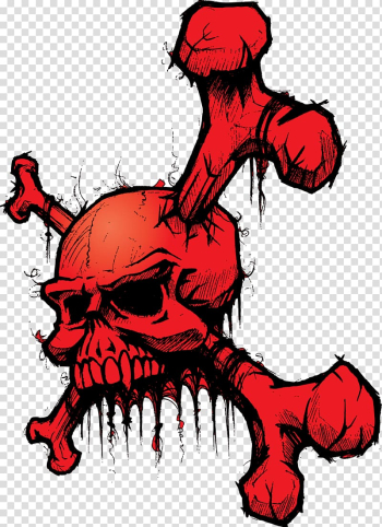 Red skull illustration, Skull T-shirt Bone, Graffiti skull transparent background PNG clipart