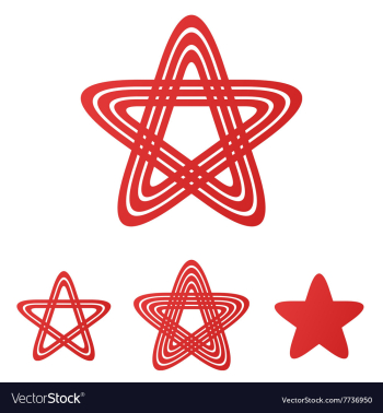 Red star loop logo design set vector image Red star loop logo design set vector image