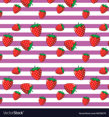 red strawberries cute seamless pattern