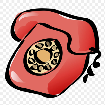 Red telephone png, cartoon sticker | Free PNG - rawpixel