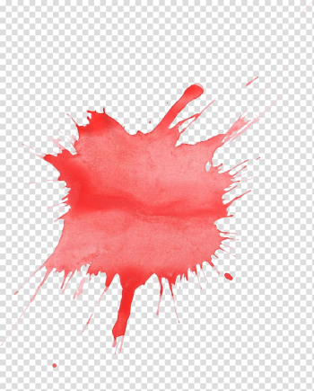 Red Watercolor painting, splatter transparent background PNG clipart