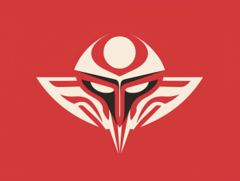 Red & white design generated by A.I, idea for your logo