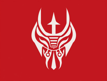 Red & white design generated by A.I, idea for your logo