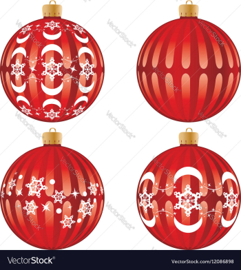 Red Xmas Ball Design5 vector image Red Xmas Ball Design5 vector image