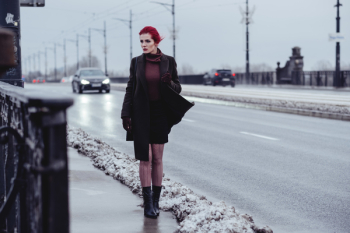 Redhead model winter shoot Redhead model winter shoot