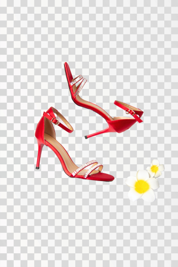 Reed High Heels with flowers PNG transparent background - Author Bella Zhong / Pexels