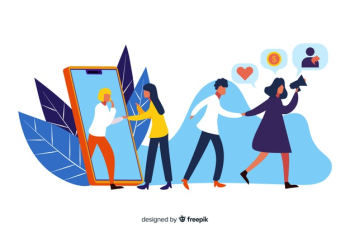 Refer a friend concept illustrated Free Vector