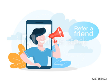 Refer a friend web banner concept Refer a friend web banner concept