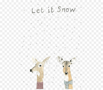 Reindeer Christmas card Illustration - Watercolor elk background 