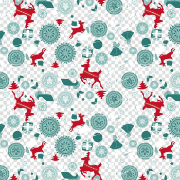 Reindeer Christmas, Christmas ornaments and reindeer seamless background material transparent background PNG clipart