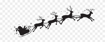 Reindeer Clipart Sleigh Santa Yopriceville Picturesque - Santa Sleigh Silhouette Png