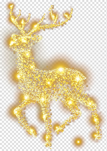 Reindeer lighted illustration, Reindeer Elk Christmas decoration, Elk cool Christmas decoration material transparent background PNG clipart