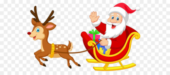 Reindeer Santa Claus Christmas ornament Illustration - Transparent Santa with Rudolph PNG Clipart 