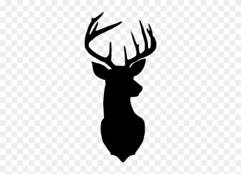 Reindeer Silhouette Stencil Clip Art - Black And White Deer Head