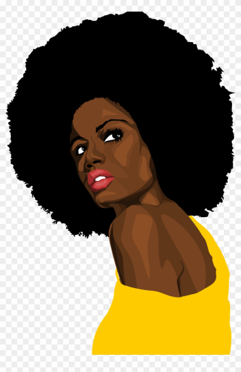 Related Black Woman Clipart Png - Black Woman Afro Png