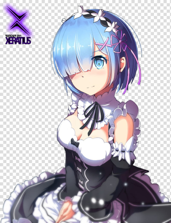 Rem Render, blue haired female anime character transparent background PNG clipart Rem Render, blue haired female anime character transparent background PNG clipart