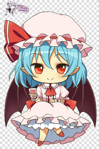 Renders Anime Chibi, female anime character in pink dress with hat chibi transparent background PNG clipart