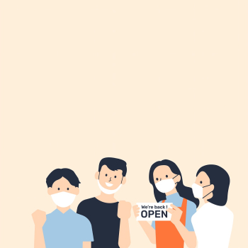 Reopening for business vector background with design space Reopening for business vector background with design space
