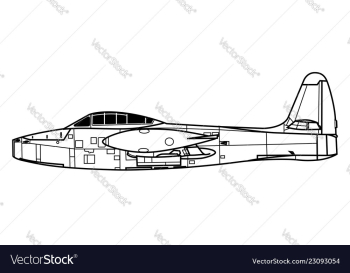 Republic f-84a thunderjet vector image