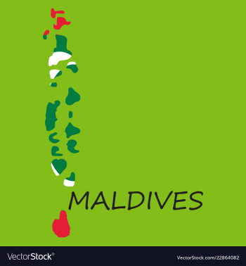 Republic of maldives flag asia world map vector image