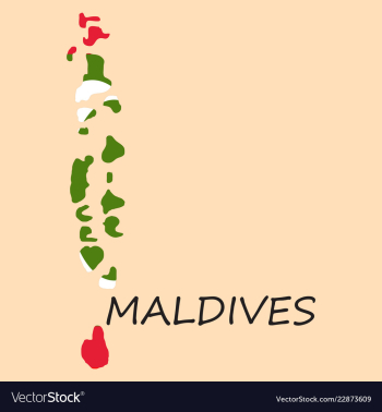 Republic of maldives flag asia world map vector image