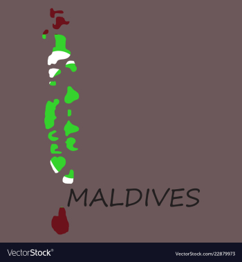 Republic of maldives flag asia world map vector image