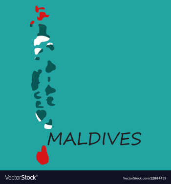 Republic of maldives flag asia world map vector image