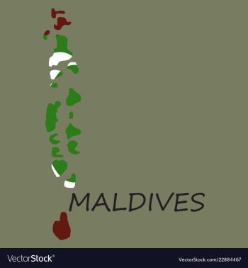 Republic of maldives flag asia world map vector image
