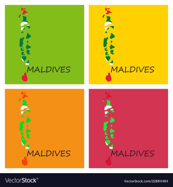 Republic of maldives flag asia world map vector image