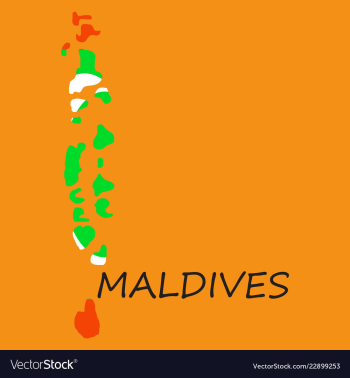 Republic of maldives flag asia world map vector image